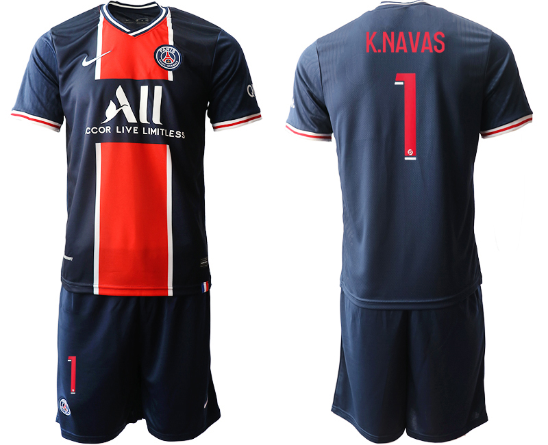 2020-21 Paris Saint-Germain 1 K.NAVAS Home Soccer Jerseys