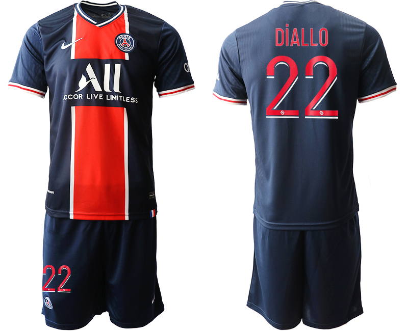 2020-21 Paris Saint-Germain 22 DiALLO Home Soccer Jerseys