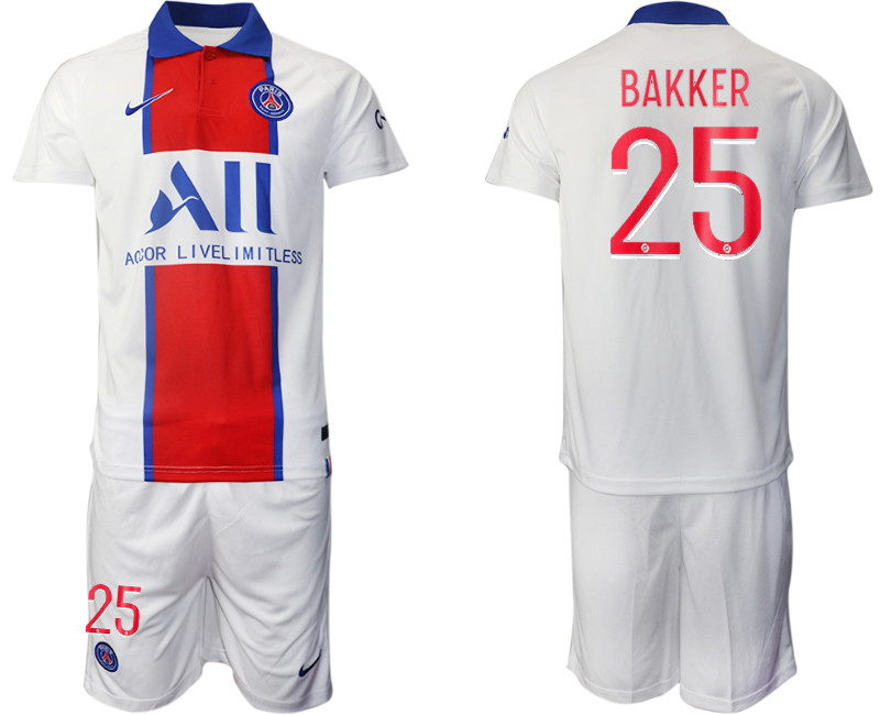 2020-21 Paris Saint-Germain 25 BAKKER Away Soccer Jersey