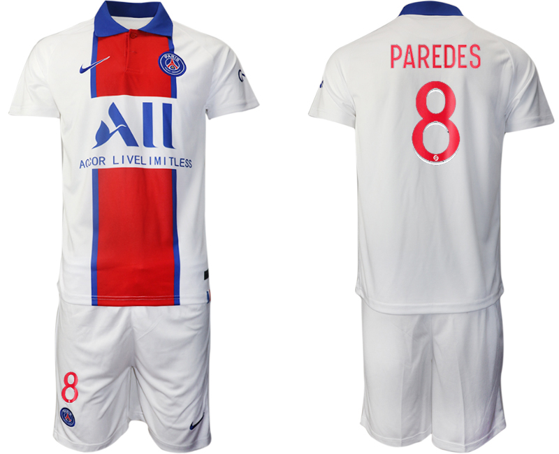 2020-21 Paris Saint-Germain 8 PAREDES Away Soccer Jersey