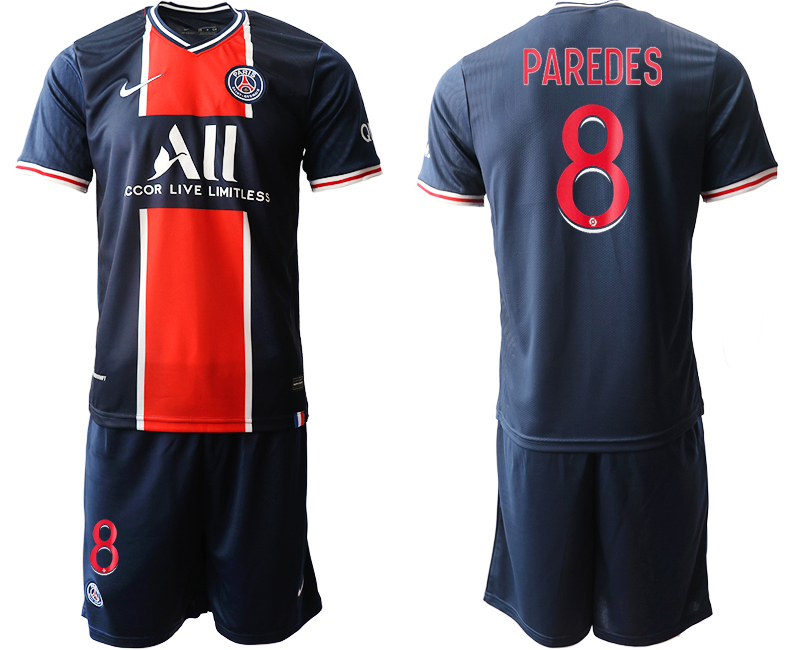 2020-21 Paris Saint-Germain 8 PAREDES Home Soccer Jerseys