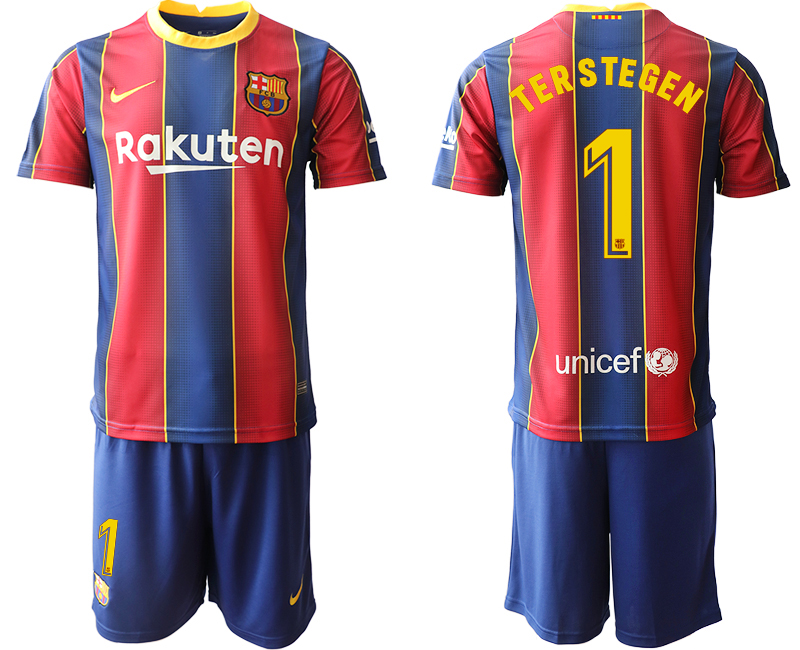2020-21 Barcelona 1 TERSTEGEN Home Soccer Jersey