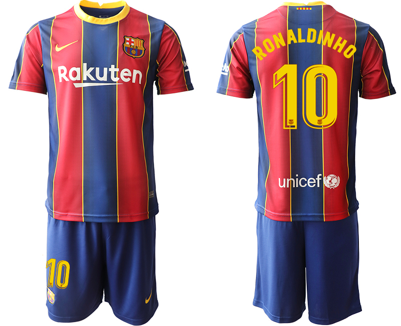 2020-21 Barcelona 10 RONALDINHO Home Soccer Jersey