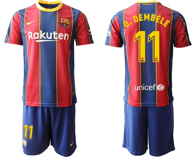 2020-21 Barcelona 11 O. DEMBELE Home Soccer Jersey - Click Image to Close