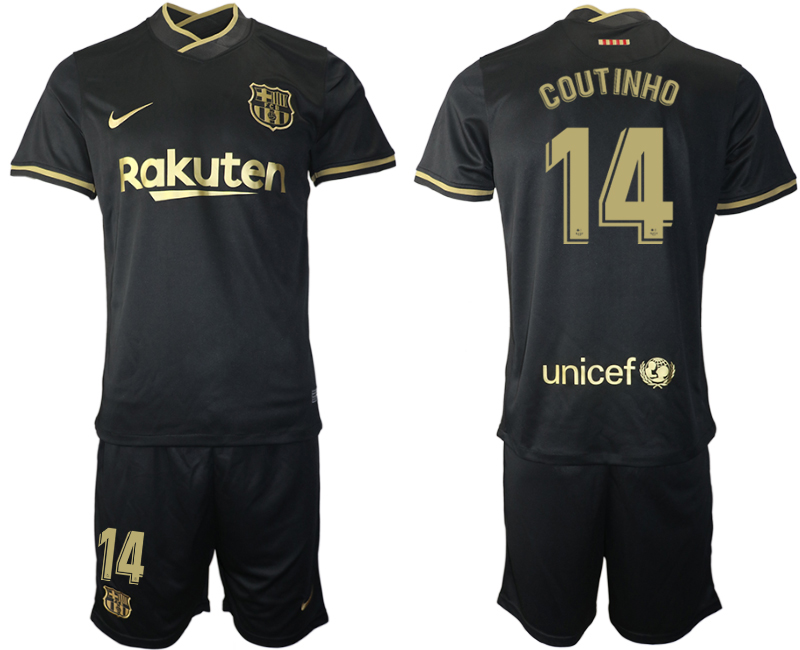 2020-21 Barcelona 14 COUTINHO Away Soccer Jersey - Click Image to Close