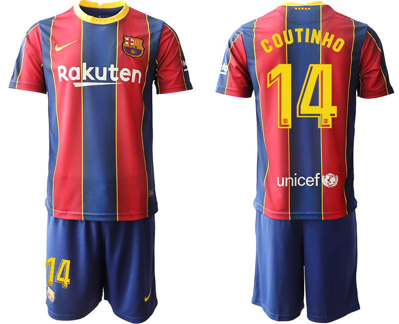 2020-21 Barcelona 14 COUTINHO Home Soccer Jersey - Click Image to Close