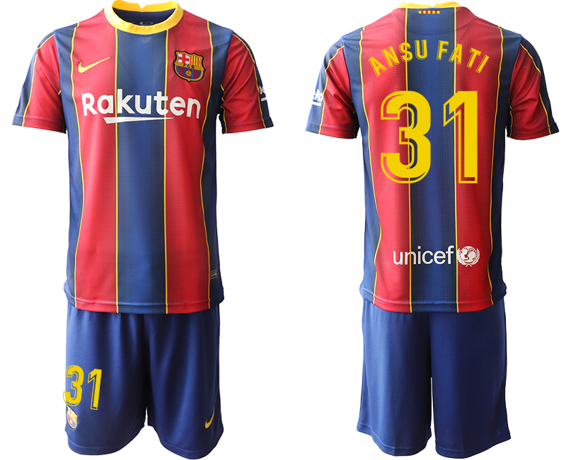 2020-21 Barcelona 31 ANSU FATI Home Soccer Jersey - Click Image to Close