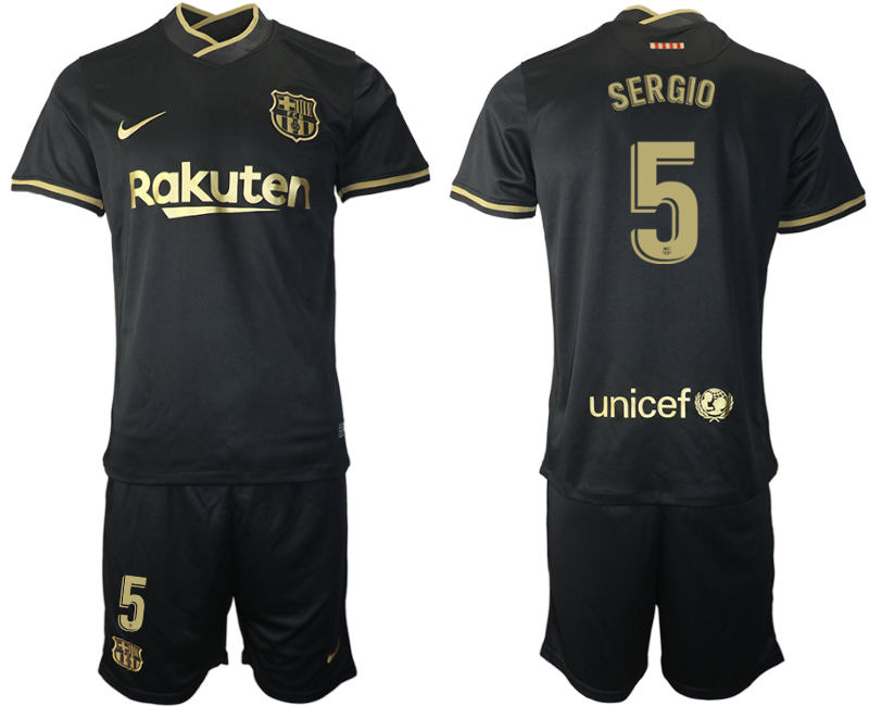 2020-21 Barcelona 5 SERGIO Away Soccer Jersey - Click Image to Close