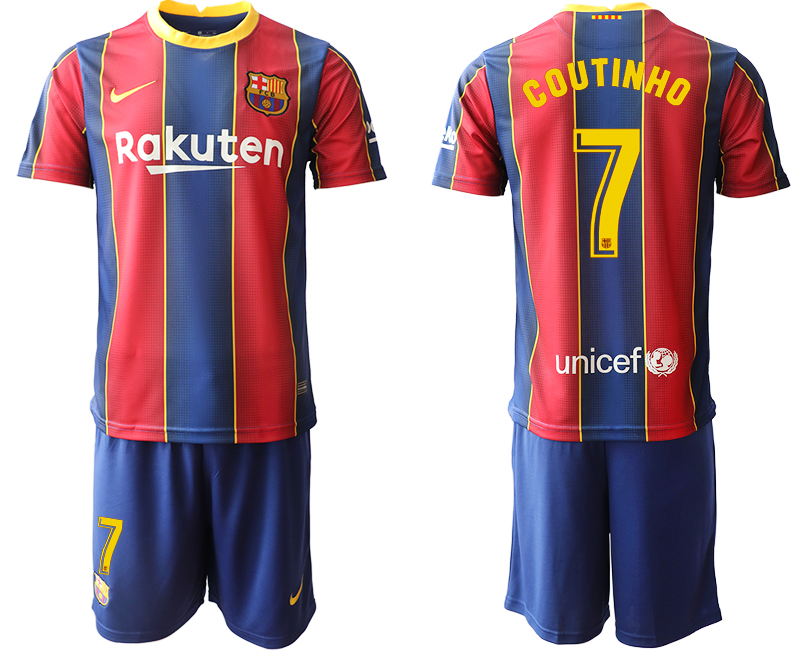 2020-21 Barcelona 7 COUTINHO Home Soccer Jersey - Click Image to Close