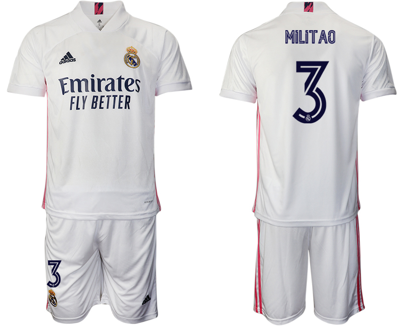 2020-21 Real Madrid 3 MILITAO Home Soccer Jersey