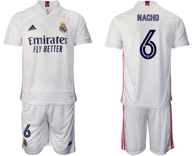 2020-21 Real Madrid 6 NACHO Home Soccer Jersey