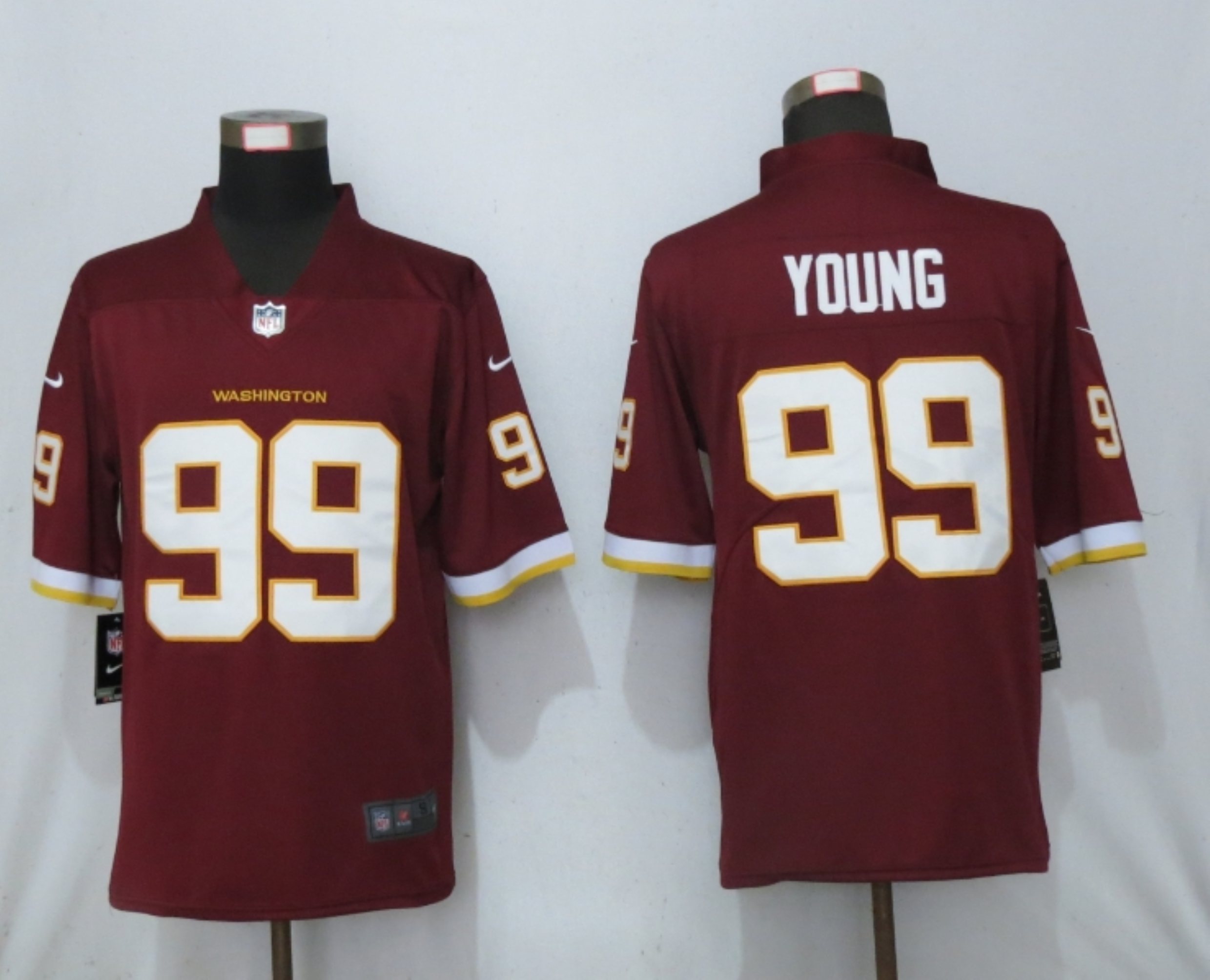 Nike Washington Football Team 99 Chase Young Red Vapor Untouchable Limited Jersey - Click Image to Close