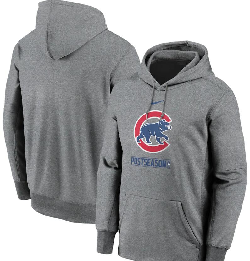 Men's Chicago Cubs Nike Gray 2020 Postseason Collection Pullover Hoodie