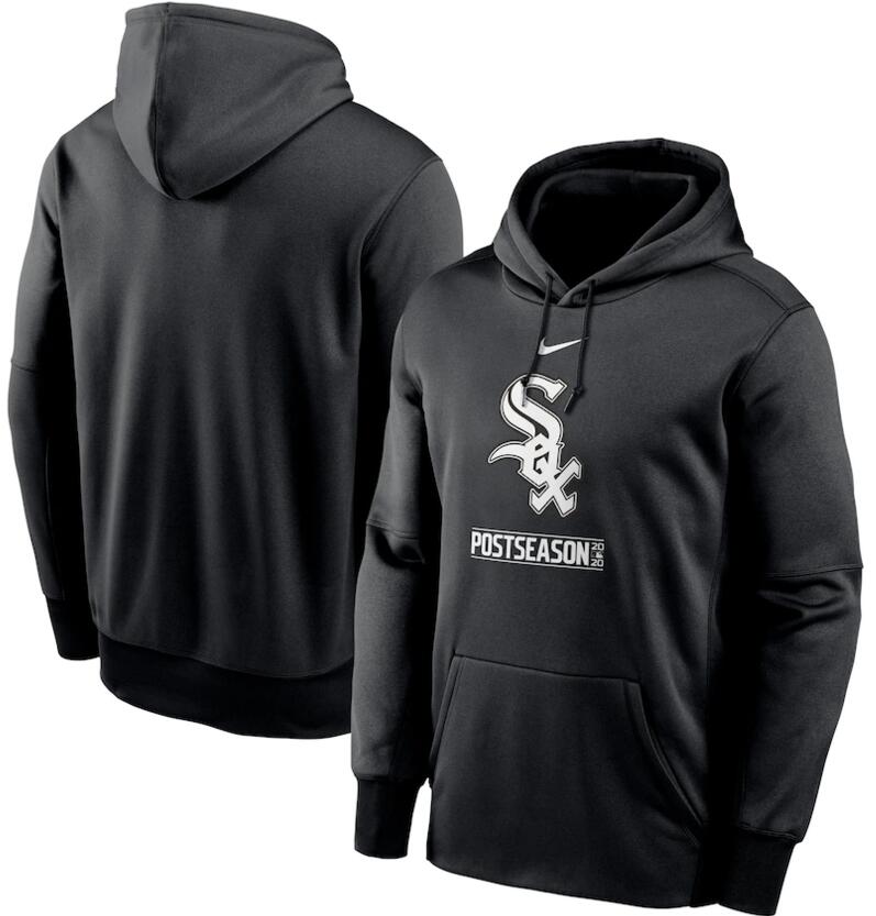 Men's Chicago White Sox Nike Black 2020 Postseason Collection Pullover Hoodie - Click Image to Close