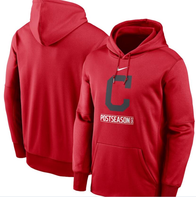 Men's Cleveland Indians Nike Red 2020 Postseason Collection Pullover Hoodie