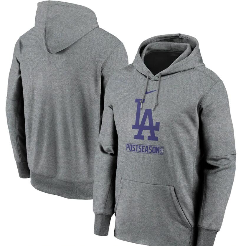 Men's Los Angeles Dodgers Nike Gray 2020 Postseason Collection Pullover Hoodie