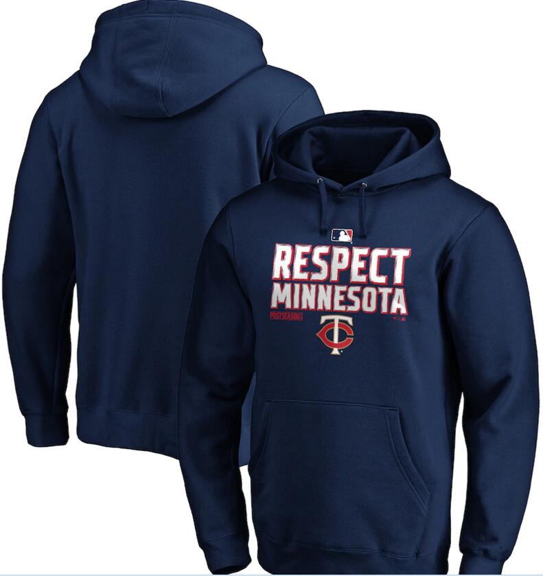 Men's Minnesota Twins Navy 2020 Postseason Collection Pullover Hoodie - Click Image to Close