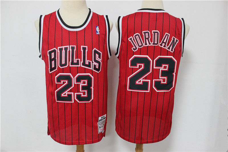 Bulls 23 Michael Jordan Red Hardwood Classics Jersey - Click Image to Close