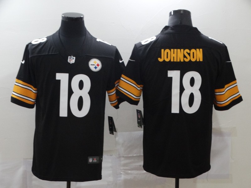 Nike Steelers 18 Diontae Johnson Black Vapor Untouchable Limited Jersey - Click Image to Close