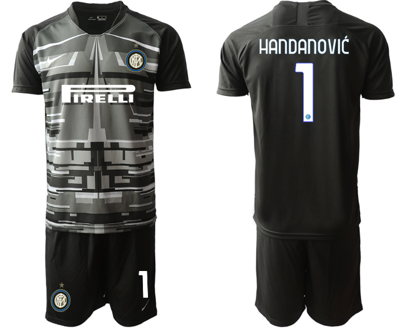 2020-21 Inter Milan 1 HANDANOVIC Black Goalkeeper Soccer Jersey - Click Image to Close