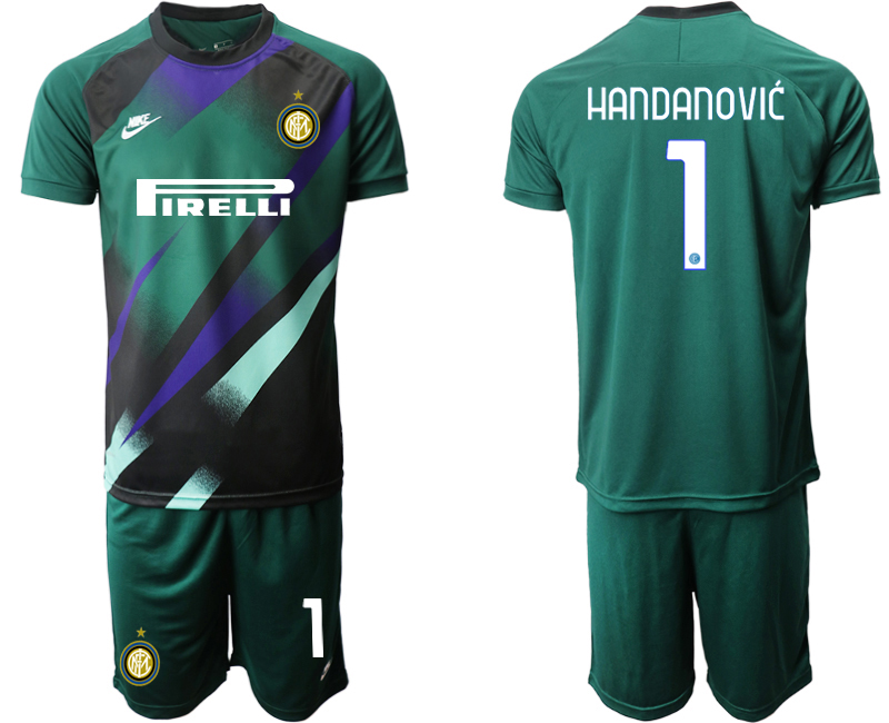 2020-21 Inter Milan 1 HANDANOVIC Dark Green Goalkeeper Soccer Jersey - Click Image to Close