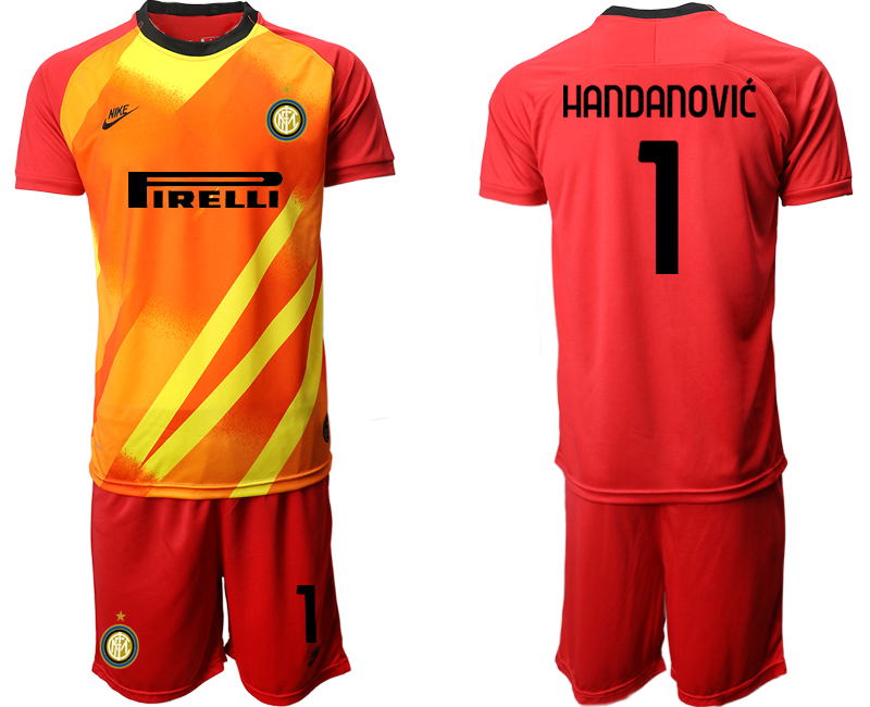 2020-21 Inter Milan 1 HANDANOVIC Red Goalkeeper Soccer Jersey - Click Image to Close