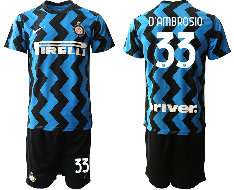 2020-21 Inter Milan 33 DAMBROSIO Home Soccer Jersey