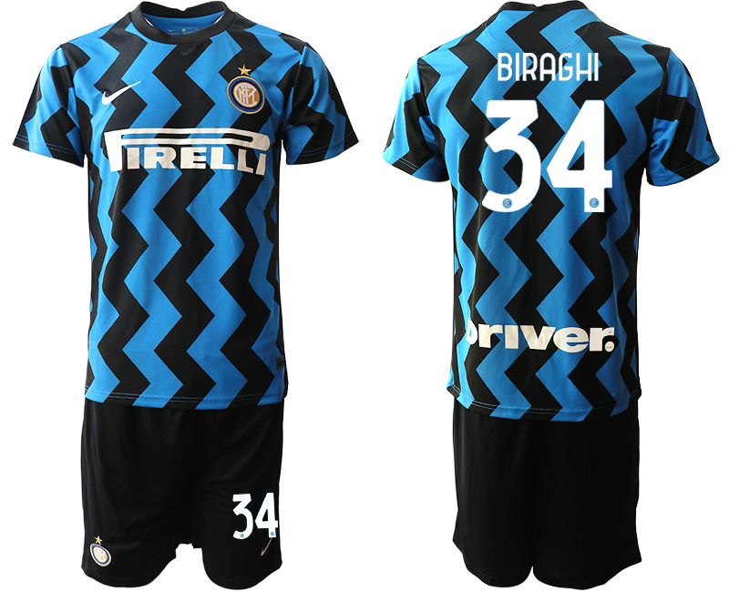 2020-21 Inter Milan 34 BIRAGHI Home Soccer Jersey - Click Image to Close