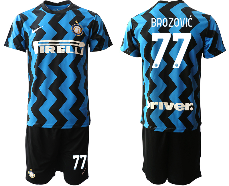 2020-21 Inter Milan 77 BROZOVIC Home Soccer Jersey