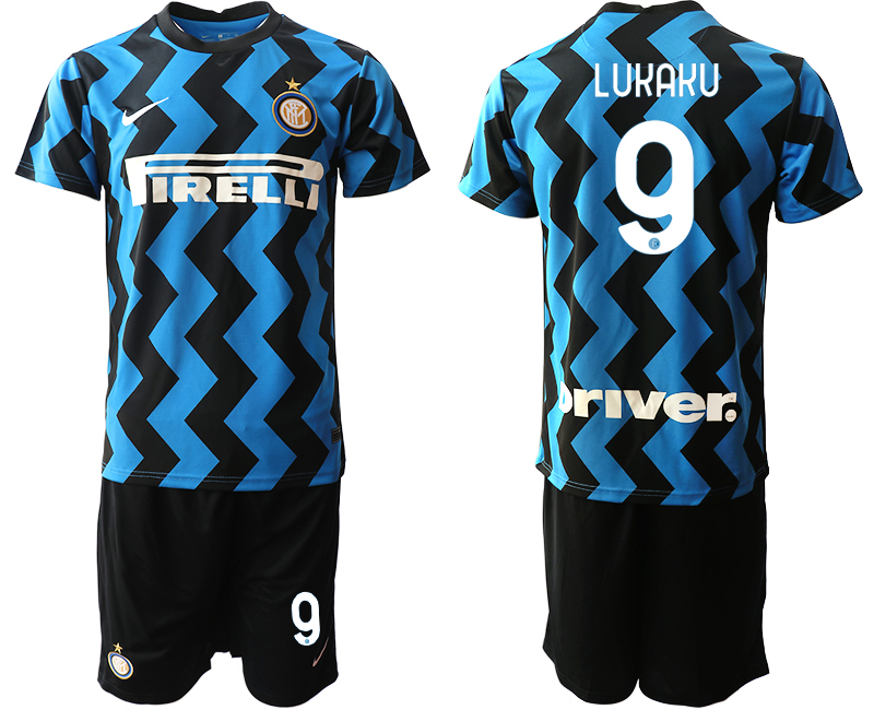 2020-21 Inter Milan 9 LUKAKU Home Soccer Jersey