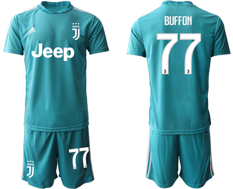 2020-21 Juventus 77 BUFFON Blue Goalkeeper Soccer Jersey