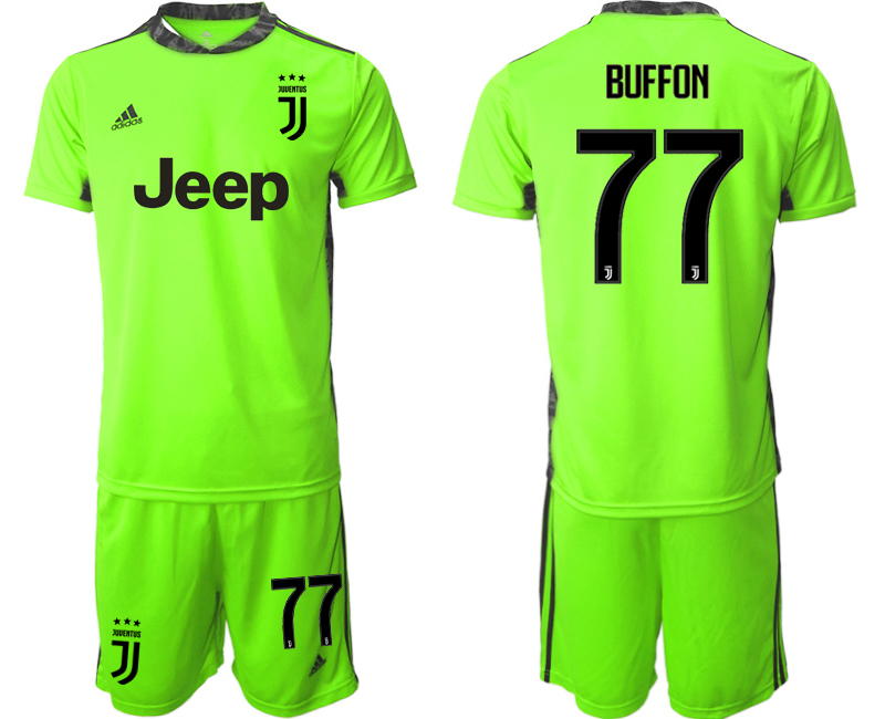 2020-21 Juventus 77 BUFFON Fluorescent Green Goalkeeper Soccer Jersey - Click Image to Close