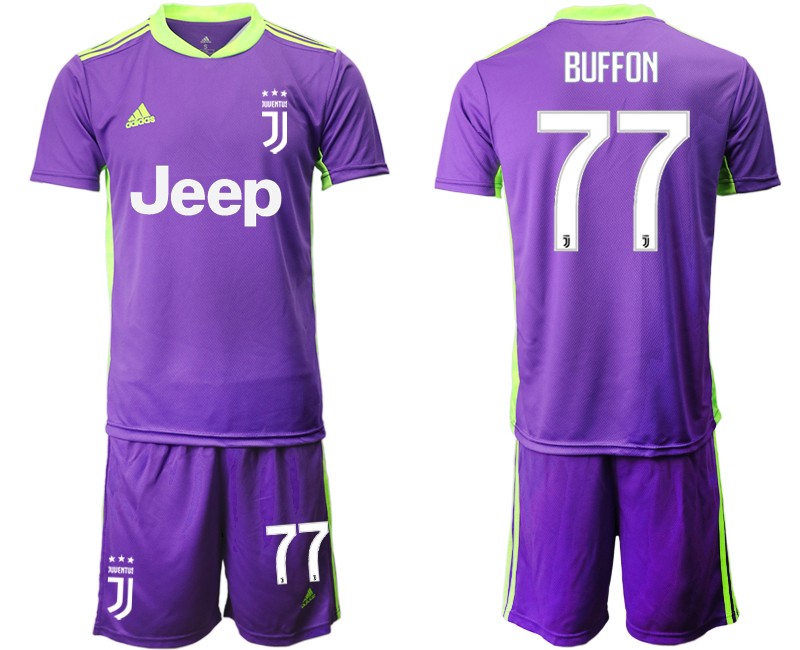2020-21 Juventus 77 BUFFON Purple Goalkeeper Soccer Jersey