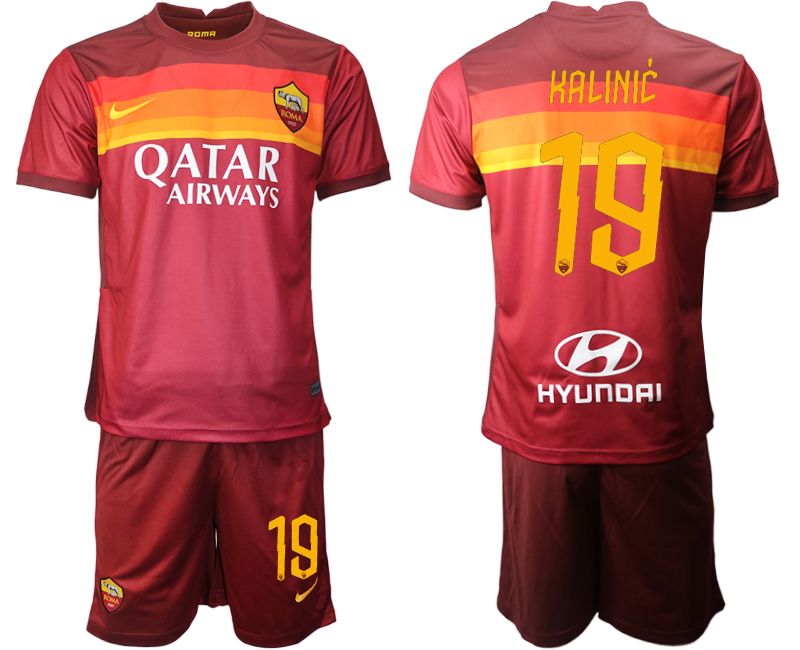 2020-21 Roma 19 KALINIC Home Soccer Jersey