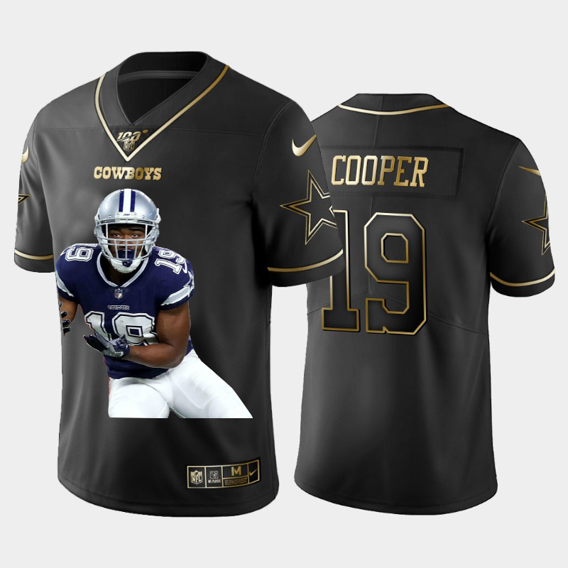 Nike Cowboys 19 Amari Cooper Black Gold Player Name Logo 100th Season Vapor Untouchable Limited Jersey