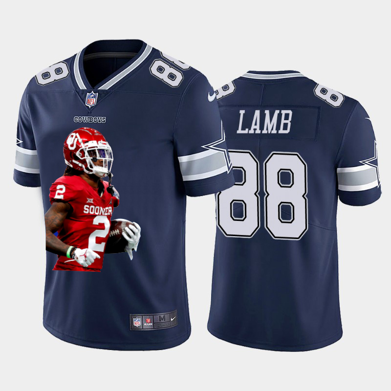 Nike Cowboys 88 Ceedee Lamb Navy Player Name Logo Vapor Untouchable Limited Jersey