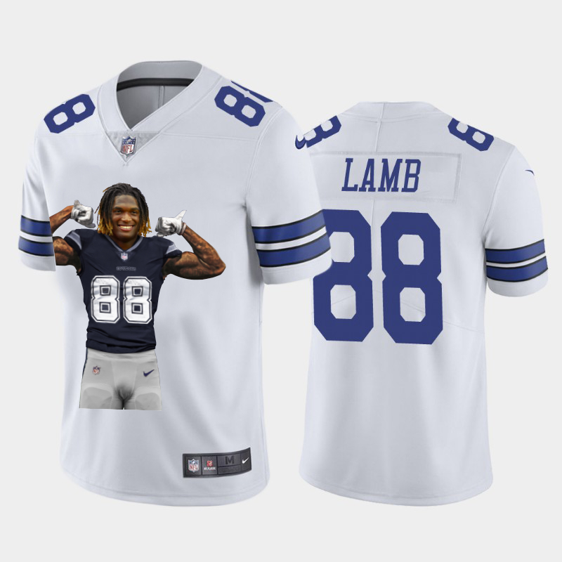 Nike Cowboys 88 Ceedee Lamb White Player Name Logo Vapor Untouchable Limited Jersey
