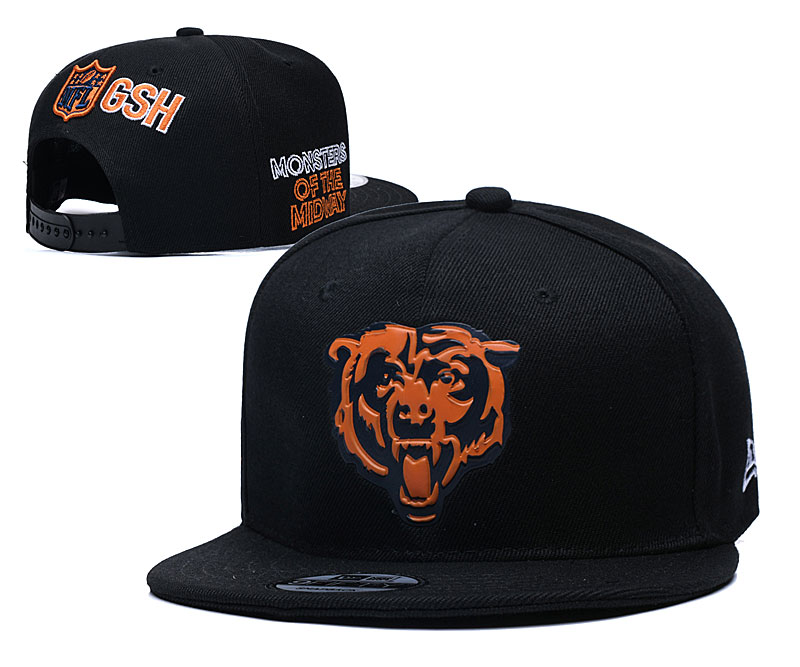 Bears Team Logo Black Adjustable Hat YD - Click Image to Close