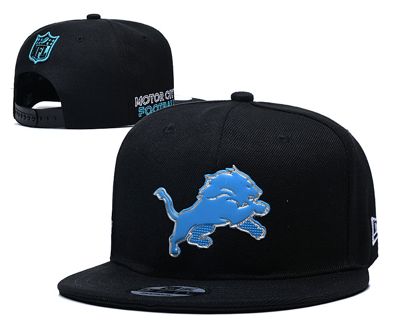 Lions Team Logo Black Adjustable Hat YD