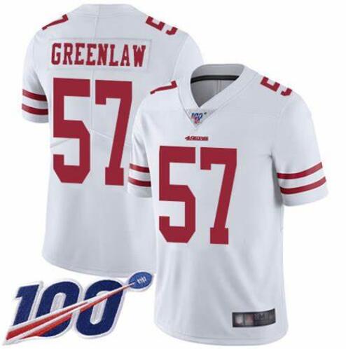 Nike 49ers 57 Dre Greenlaw White 100th Season Vapor Untouchable Limited Jersey