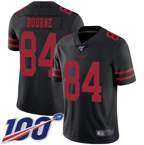 Nike 49ers 84 Kendrick Bourne Black 100th Season Vapor Untouchable Limited Jersey