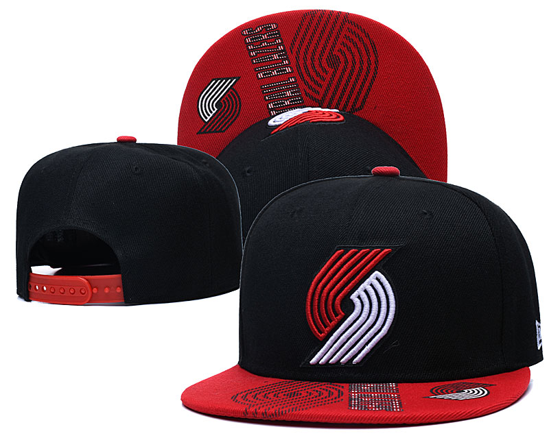 Blazers Team Logo Black Red Adjustable Hat GS