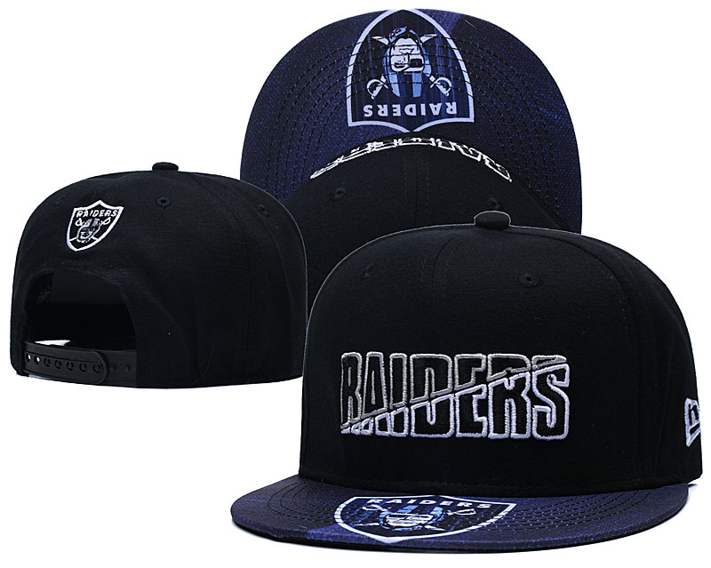 Raiders Team Logo Black 2020 NFL Summer Sideline Adjustable Hat YD