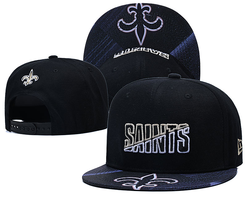 Saints Team Logo Black 2020 NFL Summer Sideline Adjustable Hat YD