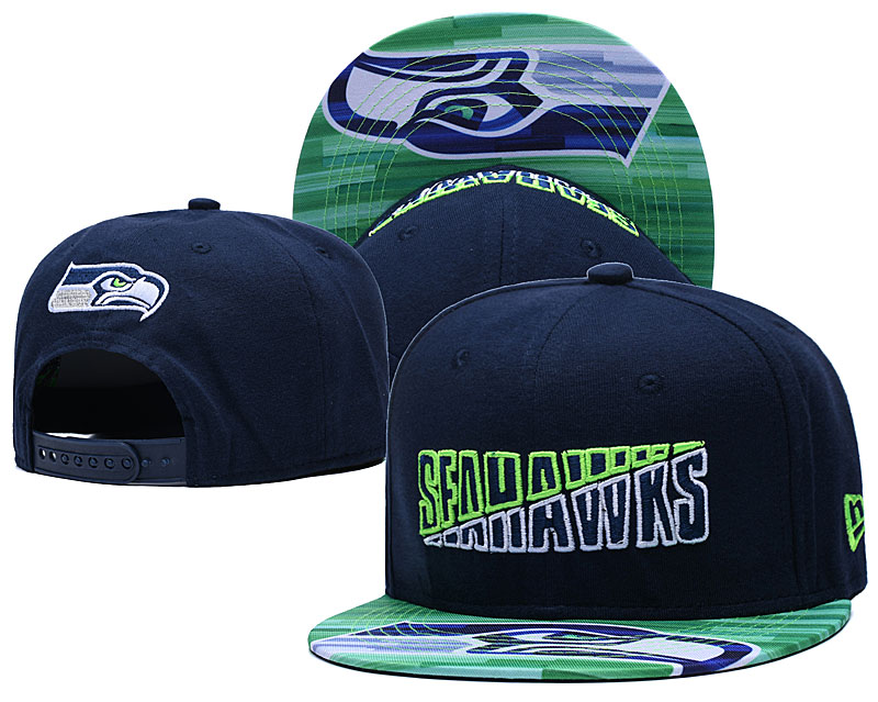 Seahawks Team Logo Navy 2020 NFL Summer Sideline Adjustable Hat YD