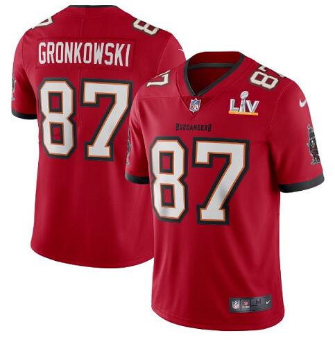 Nike Buccaneers 87 Rob Gronkowski Red 2021 Super Bowl LV Vapor Untouchable Limited Jersey - Click Image to Close