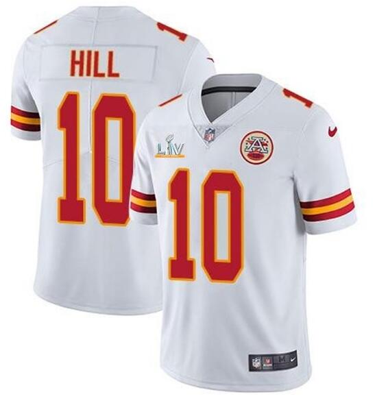 Nike Chiefs 10 Tyreek Hill White 2021 Super Bowl LV Vapor Untouchable Limited Jersey - Click Image to Close