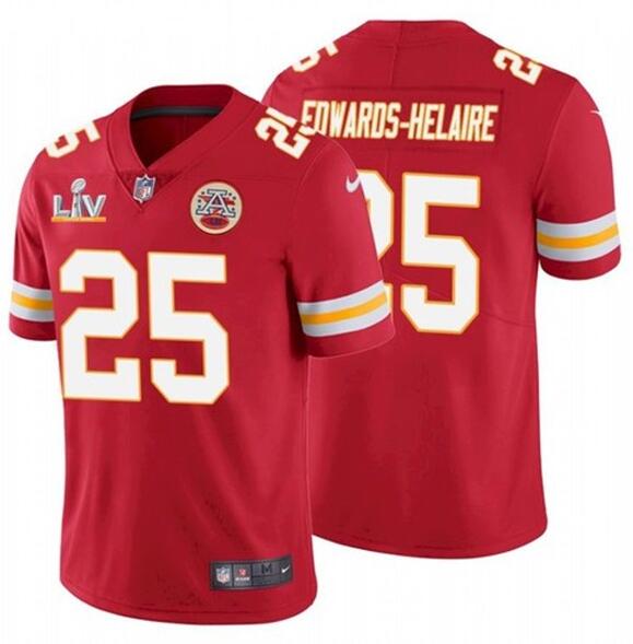 Nike Chiefs 25 Clyde Edwards-Helaire Red 2021 Super Bowl LV Vapor Untouchable Limited Jersey - Click Image to Close
