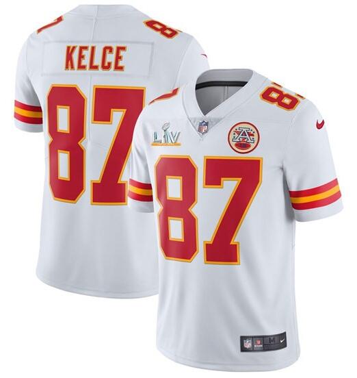 Nike Chiefs 87 Travis Kelce White 2021 Super Bowl LV Vapor Untouchable Limited Jersey - Click Image to Close