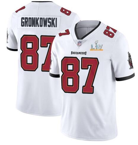 Nike Buccaneers 87 Rob Gronkowski White 2021 Super Bowl LV Vapor Untouchable Limited Jersey